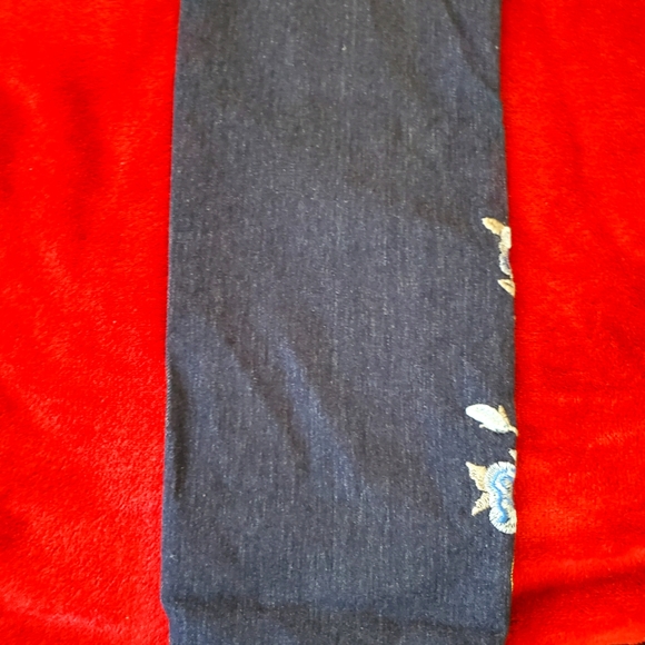 🛑NWOT Loasoklf Skinny Navy Floral Jeans XL - Picture 5 of 10